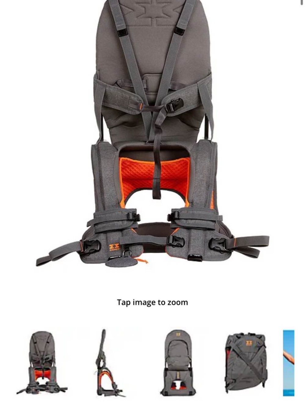 Kids Hiking Carrier Safety Harness - Gray with Orange